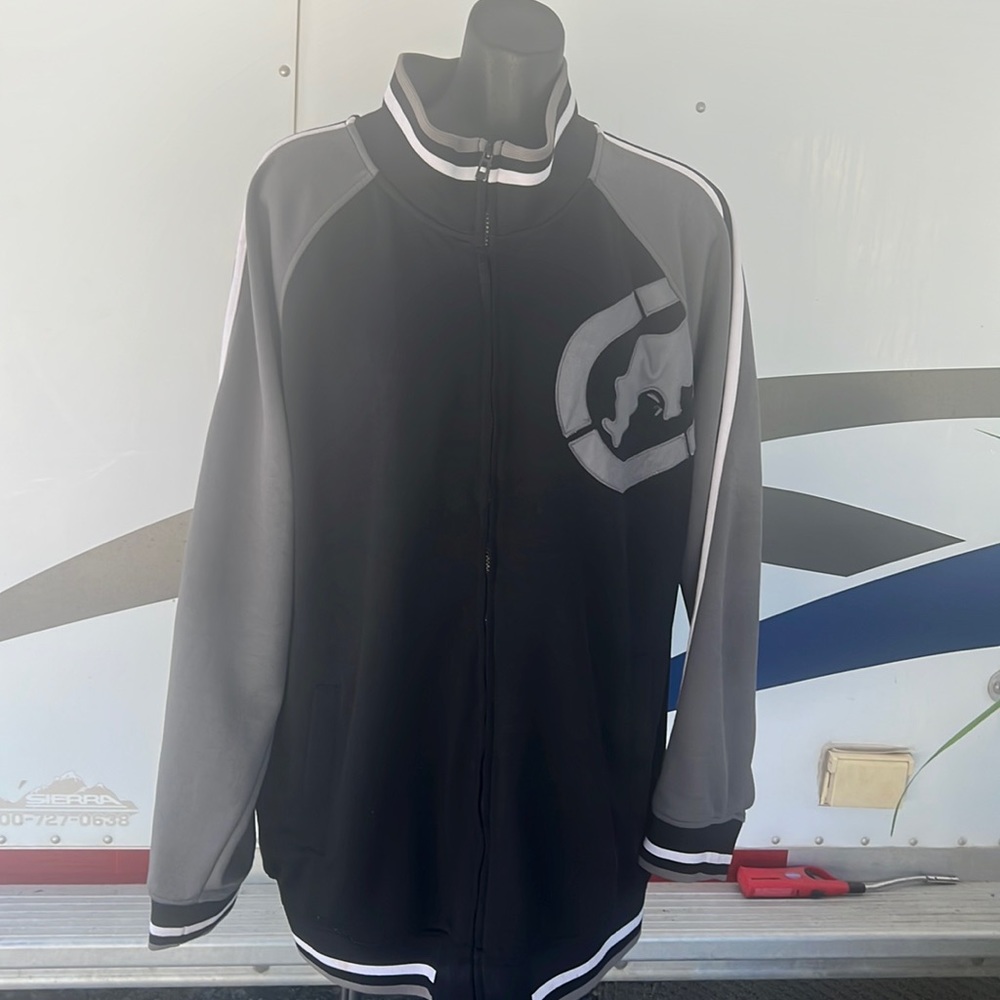 Y2K Echo Unlimited zip up Logo jacket jersey long sleeves oversized Thrashed XXL - Picture 1 of 8